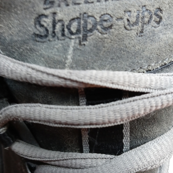 Skechers Shape Ups Nubuck Leather Pebble Taupe Ton - Picture 2 of 10